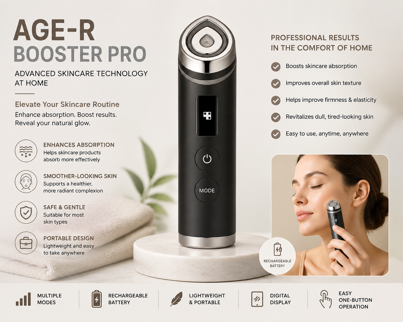 AGE-R Booster Pro Facial Skin Care Device