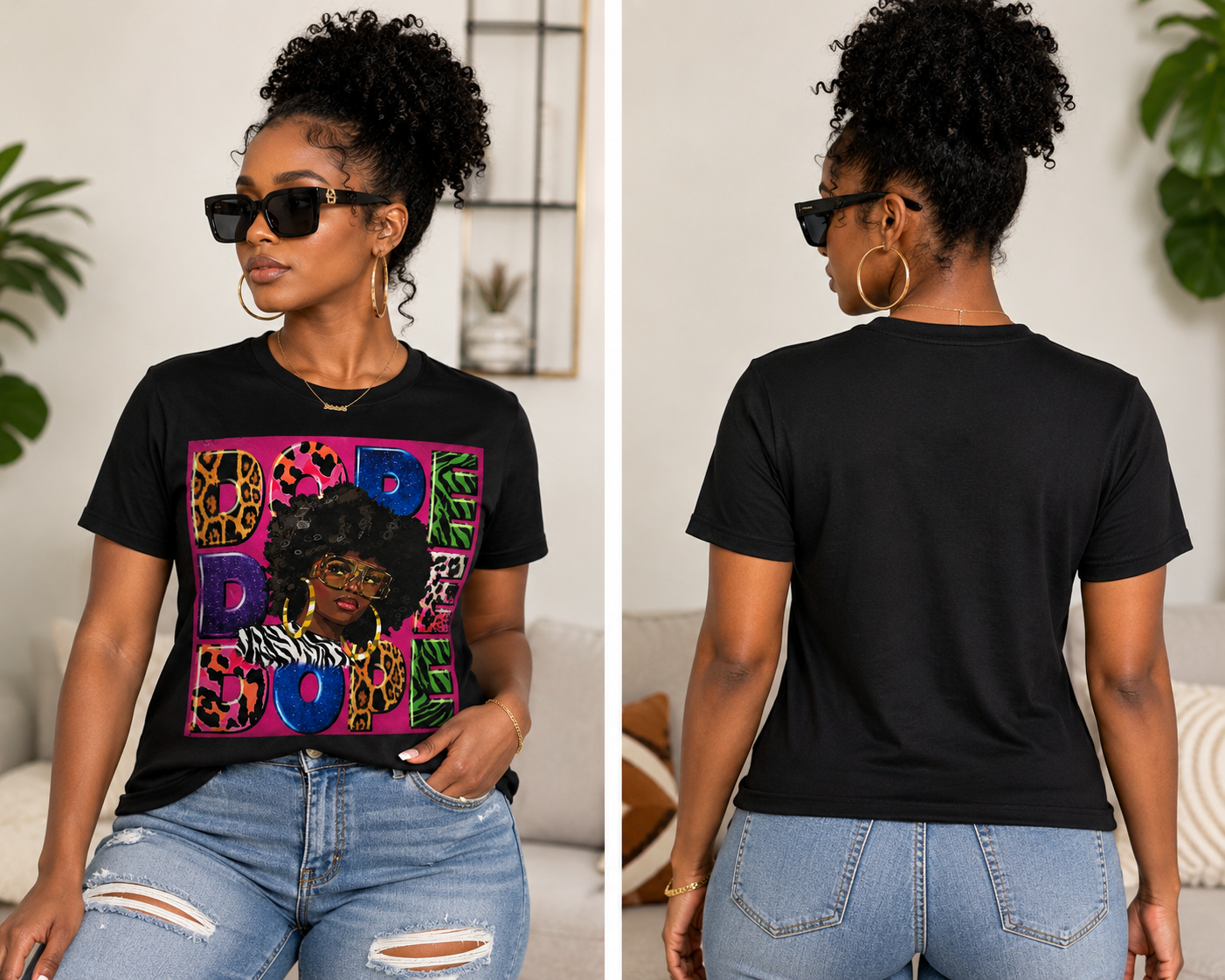 Dope Queen Graphic T-Shirt – Black Girl Empowerment Tee (Small)