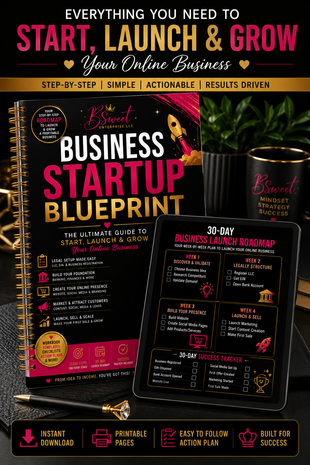 BSweet Business Startup Blueprint | LLC, EIN, Website & Launch Planner