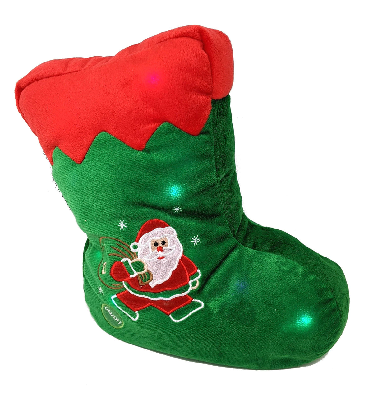 Tache Squishy Light Up Cute Christmas Santa Stocking Microbead LED Throw Pillow-0