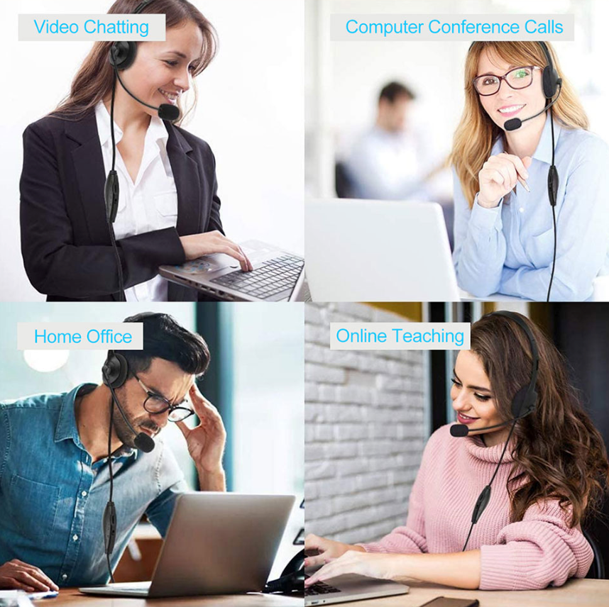 BSweet Pro USB Noise Cancelling Call Center Headset for Remote Work