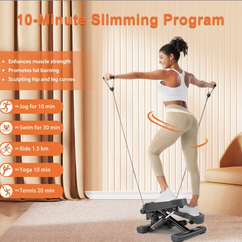 BSweet Mini Stepper with Resistance Bands | 330 lb Capacity Home Fitness Stepper