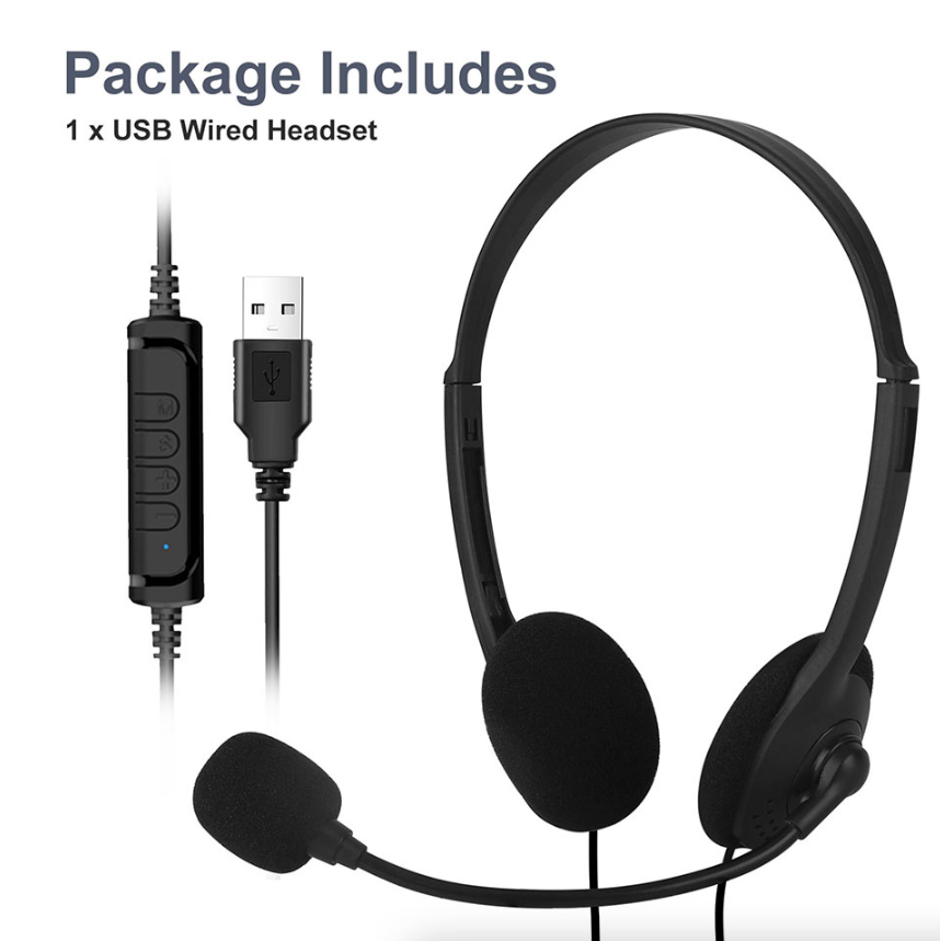 BSweet Pro USB Noise Cancelling Call Center Headset for Remote Work