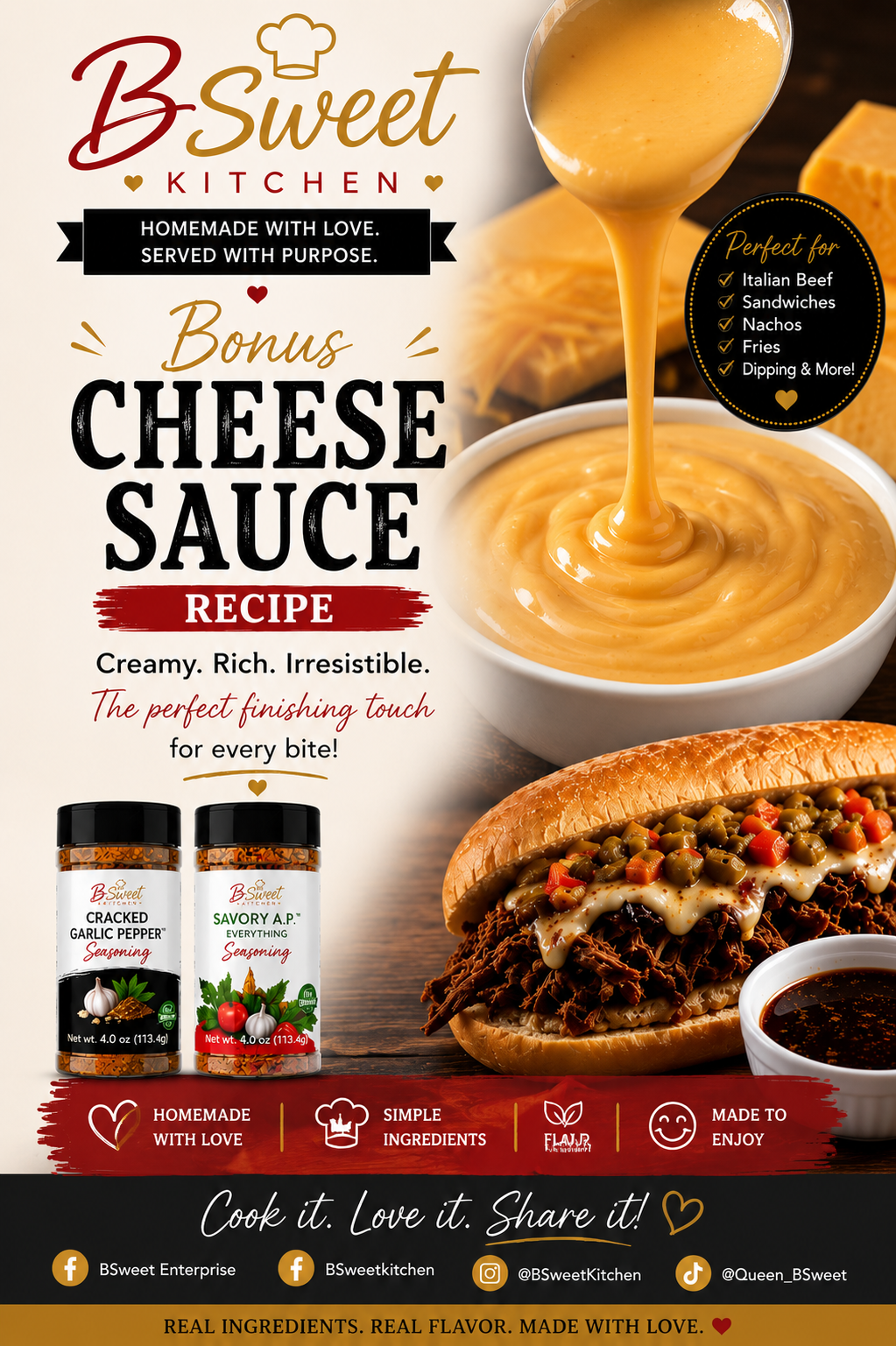 Homemade Italian Beef Recipe | Slow Cooker Recipe PDF | Instant Digital Download | BSweet Kitchen