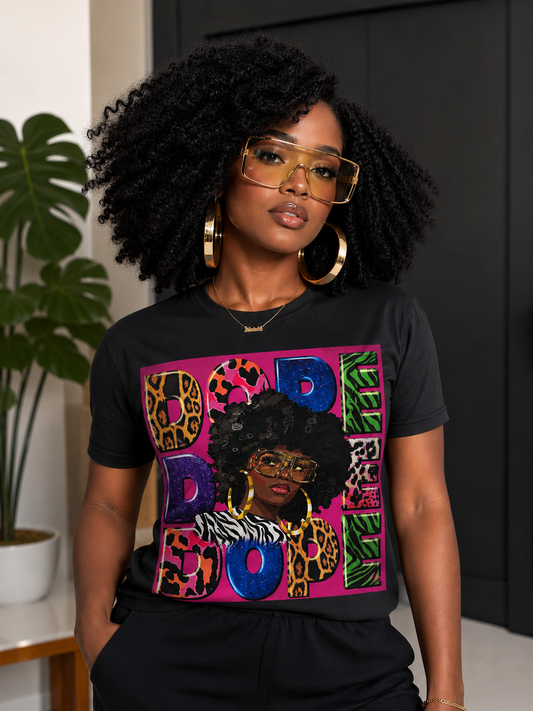 Dope Queen Graphic T-Shirt – Black Girl Empowerment Tee (Small)