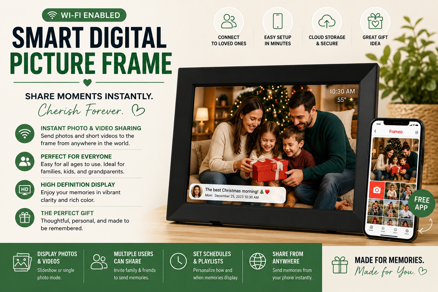 Smart WiFi Digital Picture Frame – Share Memories Instantly