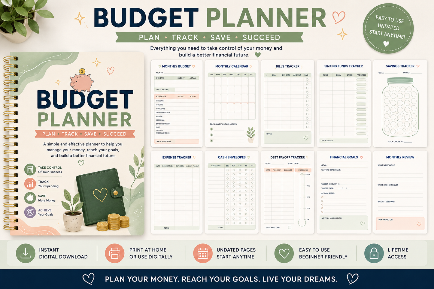 Budget Planner | Digital Finance Planner | Savings Tracker | Expense Tracker