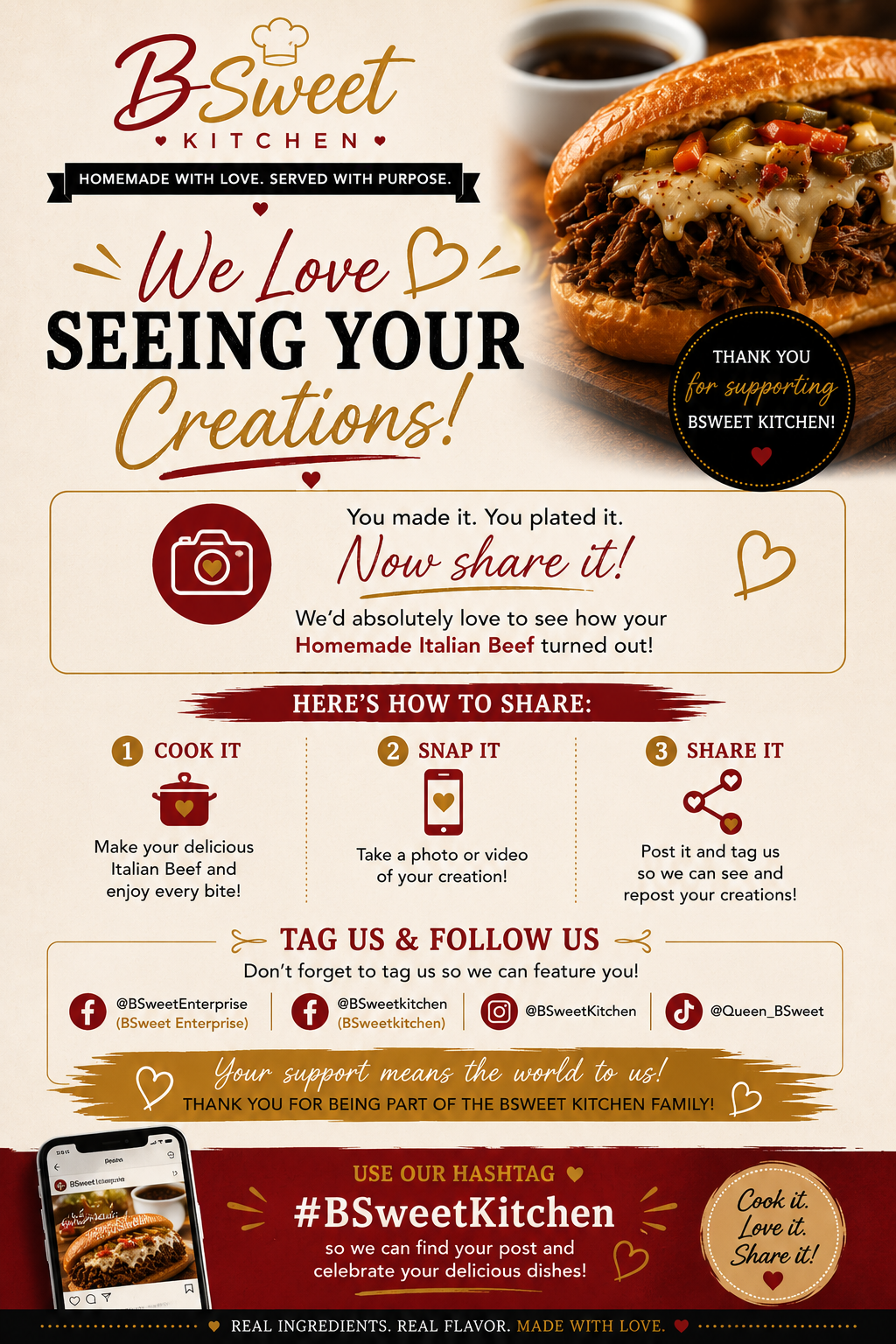 Homemade Italian Beef Recipe | Slow Cooker Recipe PDF | Instant Digital Download | BSweet Kitchen
