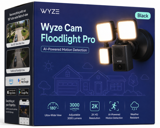 Wyze Cam Floodlight Pro – 2K HD Security Camera with AI Motion Detection