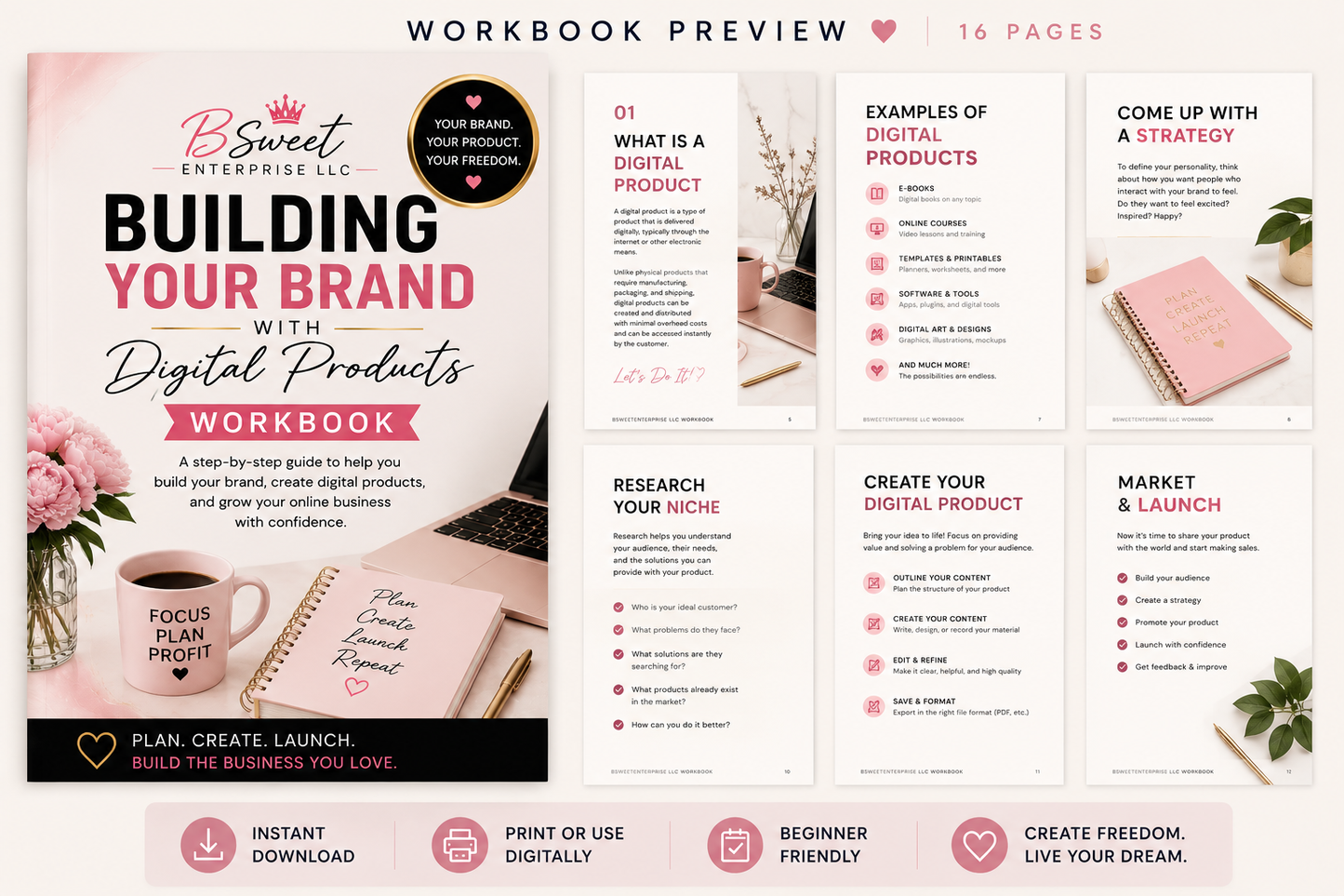 🎉 FREE DOWNLOAD: Building Your Brand With Digital Products Workbook