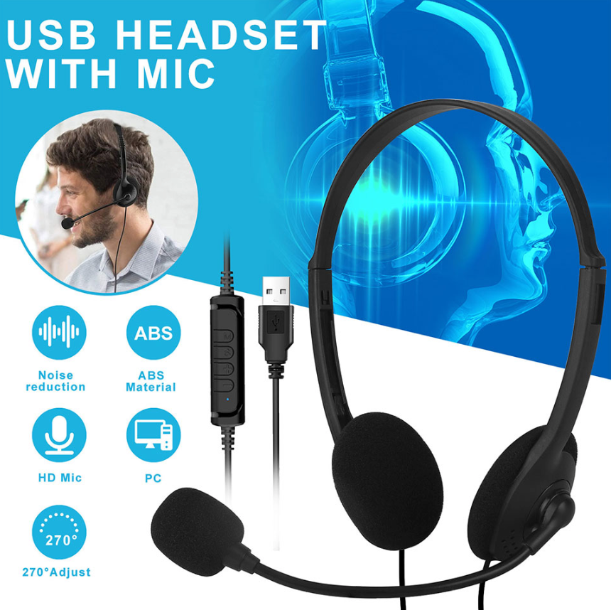 BSweet Pro USB Noise Cancelling Call Center Headset for Remote Work